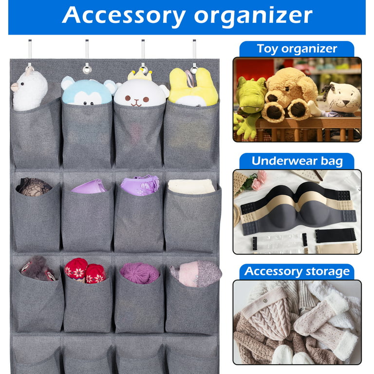 Canis Hanging Shoe Organizer Shoe Storage Bags Non-Woven 24 Pockets Shoes Storage Rack Over The Door Free Nail Bedroom Tie Waistband Holder Space