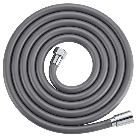 ROSEXIXI Shower Hose, 59 Inch Grey Replacement Hose with Brass Connectors, Flexible TPR Pipe for Handheld Sprayer RV Water Heater Bathroom