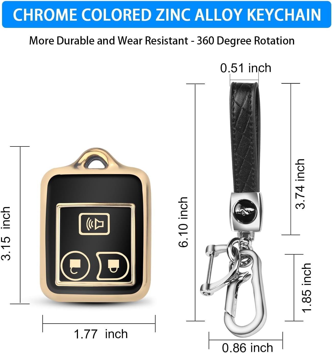 Key Fob Cover Compatible with Fit for Ford Mustang Focus Explorer Edge Taurus Lincoln Mercury Smart Car 4 Buttons Soft TPU Full Protector Keychain Case Holder Protector