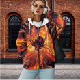thumbnail image 2 of Uorisanigo Red Spider Womens Full Zip Hoodie Slight Stretch Loose Oversized Casual Sweatshirts Size 4XL Soft Casual Comfy Gym Tops Warm Workout Sweatshirts, 2 of 7