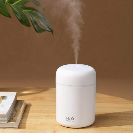 

JNZOUHA White Ultra Quiet Colorful Cool Mini USB Personal Desktop Humidifier with Auto Shut-Off and 2 Mist Modes for Bedroom Office and Car