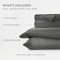thumbnail image 4 of Noble Linens Rayon from Bamboo 4 Piece Luxury Bed Sheet Set, Gray, Twin, 4 of 11