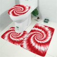 thumbnail image 2 of Red White Tie Dye Spiral Pattern Bathroom Rugs Sets 3 Piece,Toilet Cover Set,Absorbent Non Slip Bathroom Mats Sets with U-Shaped Contour Rug Toilet Rug Set, 2 of 5