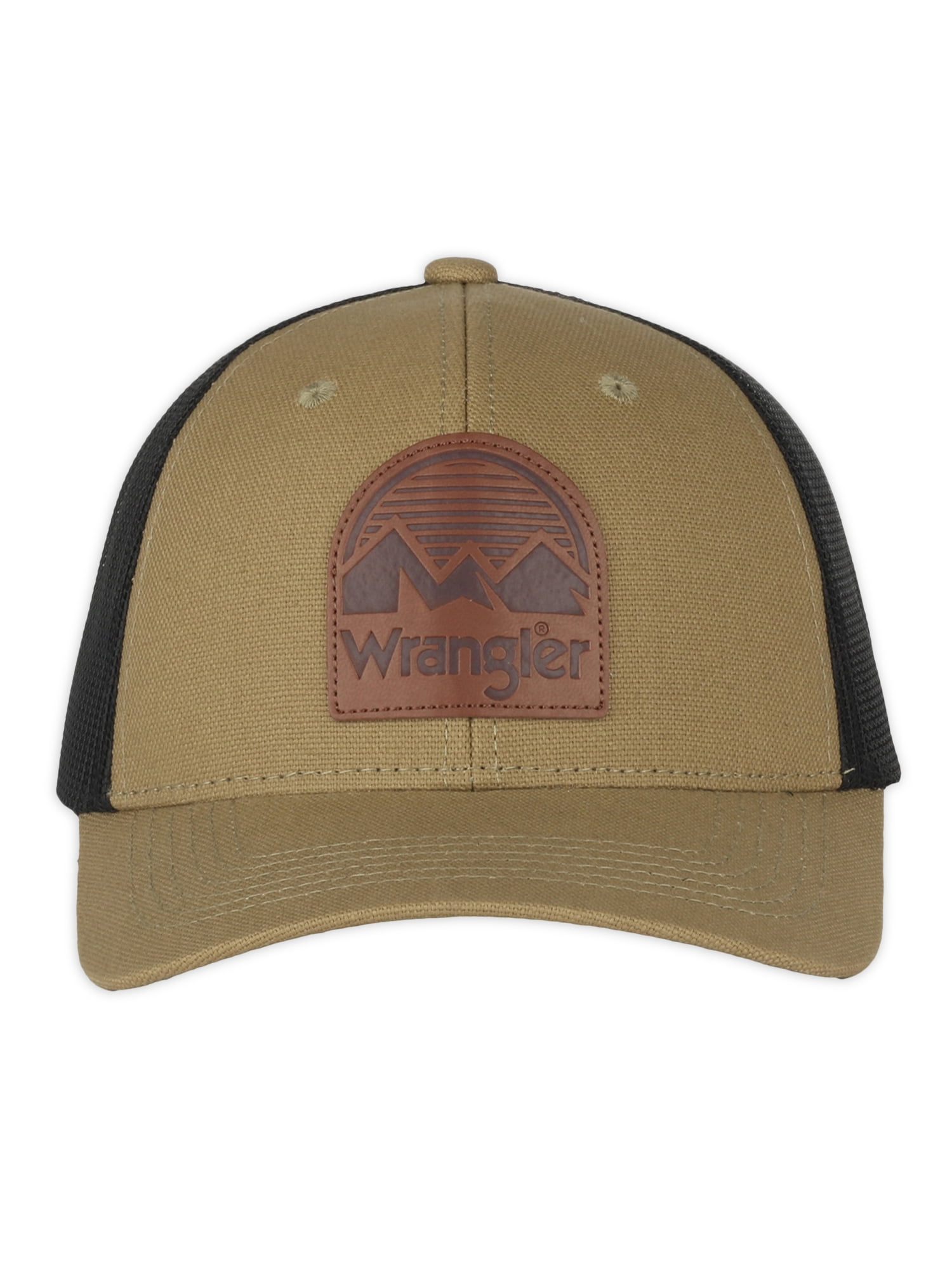 Wrangler Outdoors Debossed Leather Patch Hat