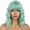 Light Blue, variant on Short Wigs for Women, Wavy Synthetic Bob Wig with Bangs, Loose Curly Shoulder Length Curly Wigs with Hairnet