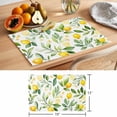 thumbnail image 6 of Pastoral Lemon Placemats Set of 4 Summer Botanical Leaves Watercolor Place Mats Indoor Wipeable Table Mats Washable Cloth Dining Table Placemats for Kitchen Holiday Party Home Decor 13x19 Inch, 6 of 9