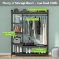 thumbnail image 6 of Tribesigns Free-standing Closet Organizer Garment Rack with 6 Storage Shelves and Hanging Bar, 6 of 7