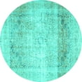 thumbnail image 1 of Ahgly Company Indoor Round Persian Turquoise Blue Traditional Area Rugs, 3' Round, 1 of 4