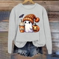thumbnail image 2 of Halloween Sweatshirt for Women Hoodless Sweatshirt Oversized Crewneck Long Sleeve Pullover Sweatshirt for Women Light Gray M, 2 of 4