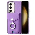 thumbnail image 2 of Wallet Case for Samsung S23 Plus,Premium Leather Case with Card Holder, 360°Rotation Ring Kickstand, RFID Blocking Protective Magnetic Back Clsoure Case for Samsung Galaxy S23 Plus,Purple, 2 of 13