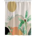 thumbnail image 1 of Cortinas de ducha DEKAXID Boho con hojas y plantas, impermeables, para baño, decoración del hogar, modernas y lujosas., 1 of 6