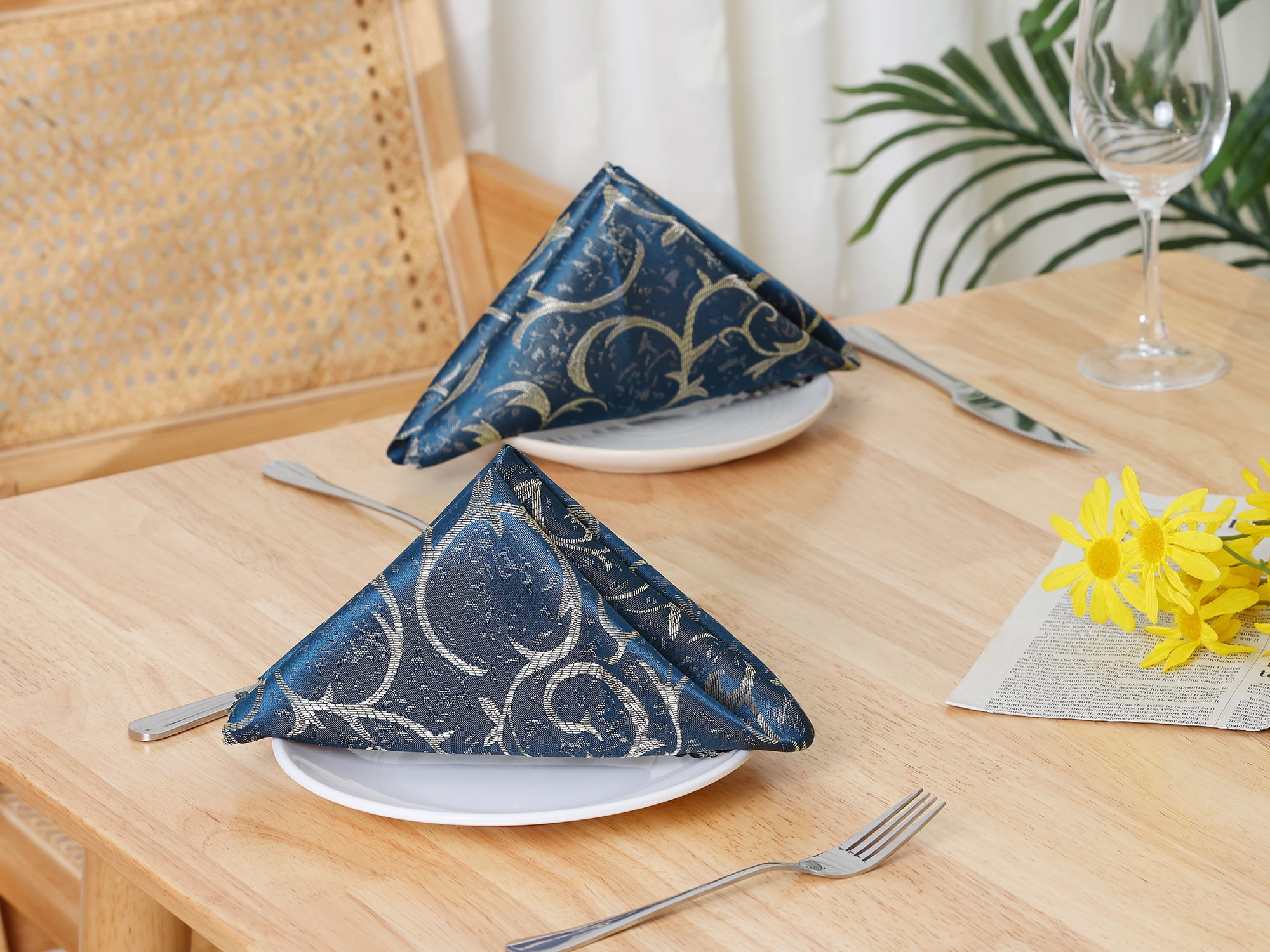 Unique Bargains 6 Pack Cocktail Napkins Great Napkins for Dinner Wedding Restaurant Party Blue