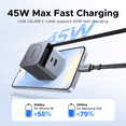 thumbnail image 6 of UGREEN Nexode Pro 45W USB C Charger with Retractable Cable, 3-Port Fast GaN Charger for iPhone 18, Cellphones, Tablets, 6 of 15