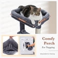 thumbnail image 5 of PEQULTI 61" Modern Cat Tree Large Cat Tower with Ladder and Dual Condos Indoor Dark Gray, 5 of 12