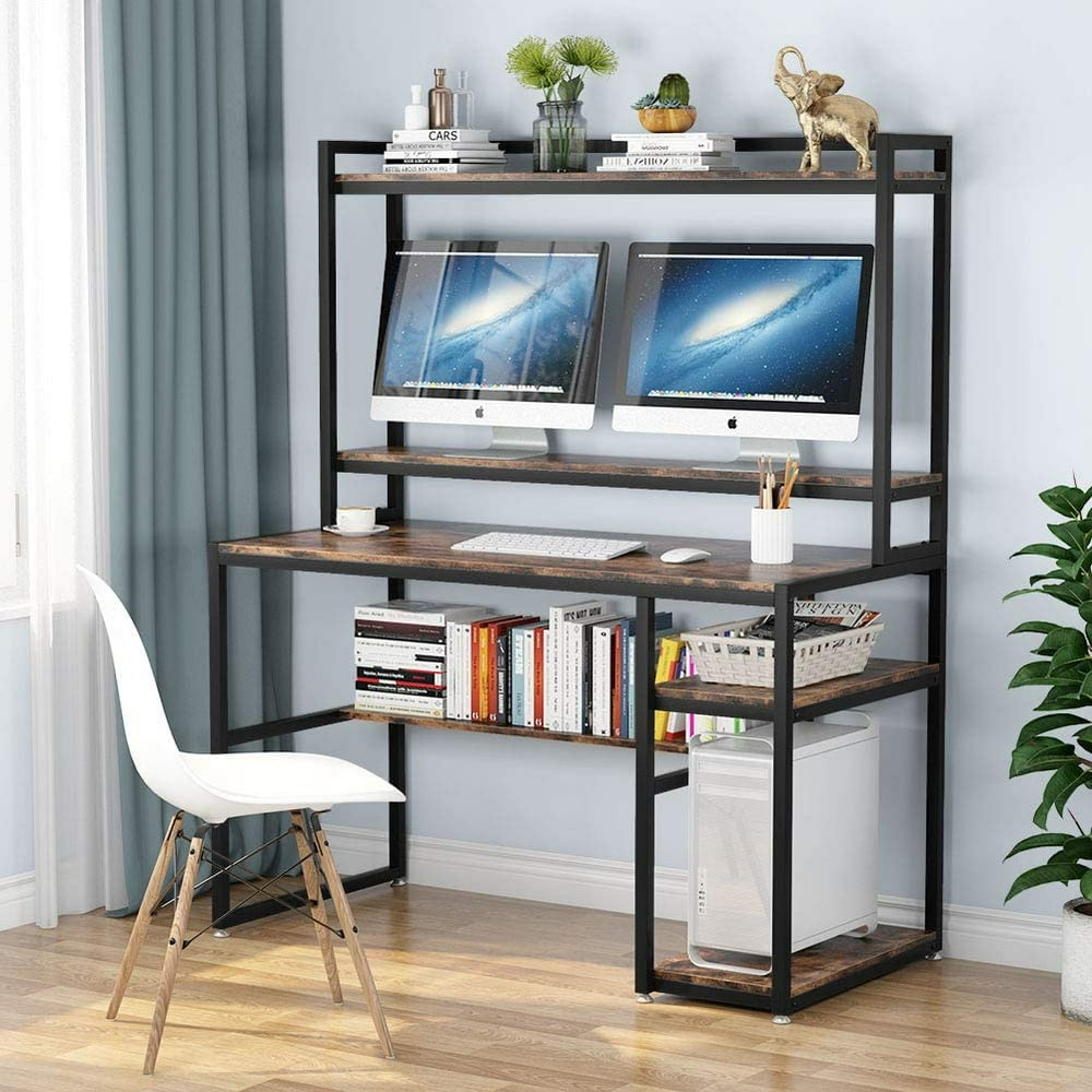 Tribesigns Computer Desk with Hutch and Shelves, 47 Inches Home Office