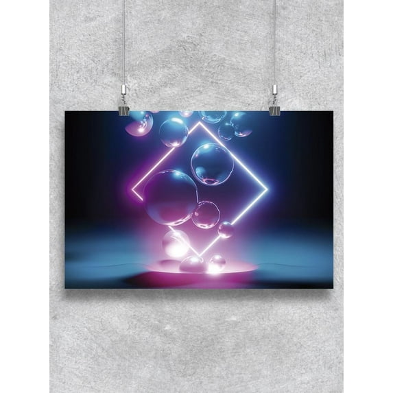Cyberpunk Neon Bubble Lamp Poster - Image by Shutterstock,