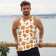 thumbnail image 6 of Gukieu Yellow Biscuit Print Men's Quick Dry Fitness Vest, Round Neck Sleeveless Fitness Bodybuilding Top-Medium, 6 of 7