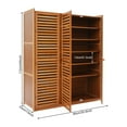 thumbnail image 2 of 7-Tier Brown Entryway Bamboo Shoe Rack Organizer 3-Door Shoe Cabinet Density Board for Foyer, Entrance, 2 of 24