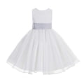 thumbnail image 2 of Ekidsbridal White Lace Organza Flower Girl Dress with Colored Sash for Toddlers Formal Evening Gown Pretty Princess 186T 10, 2 of 3