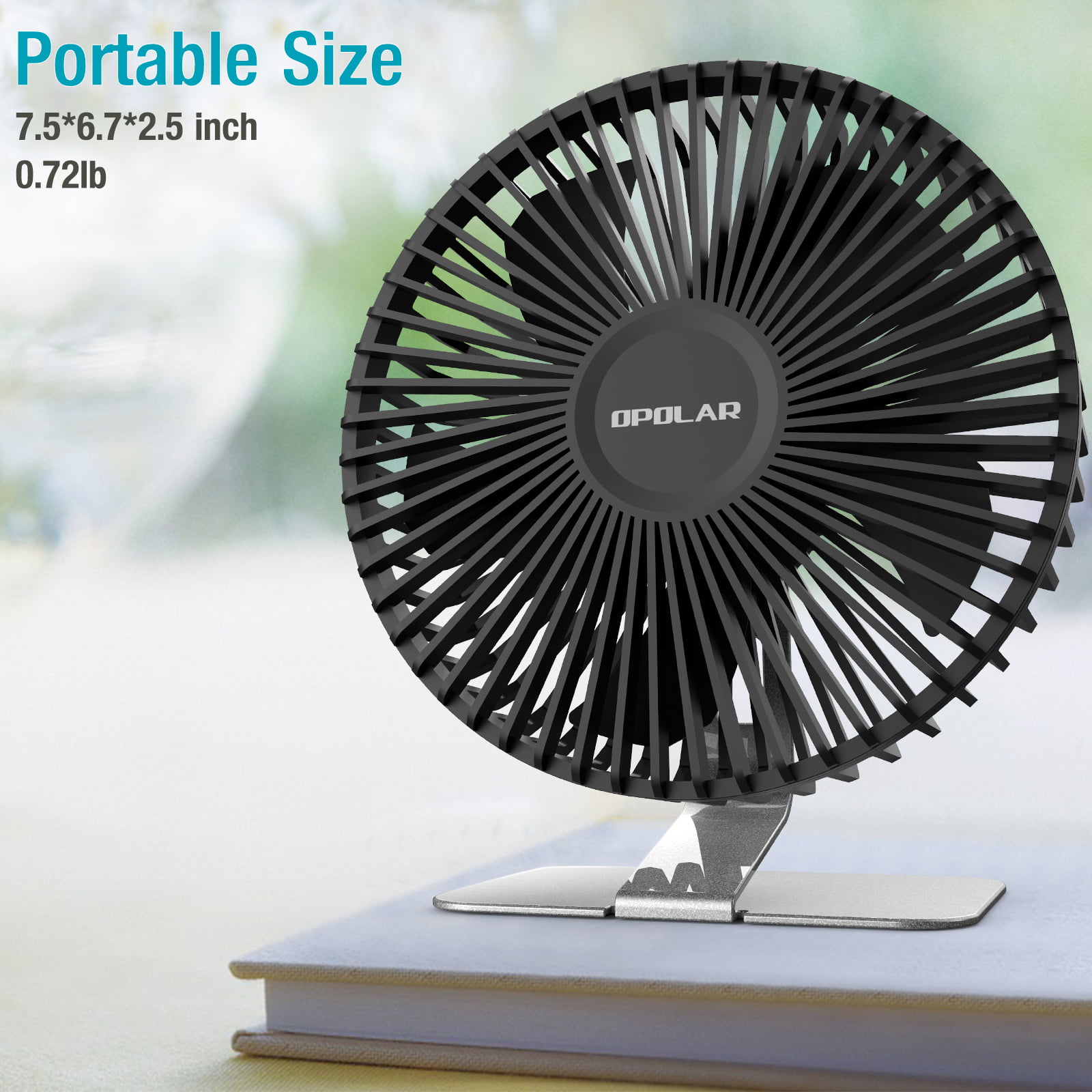 No Battery Personal Table Fan with Strong Airflow Quiet Operation 9 Inch USB Desk Fan USB Powered ONLY Portable Cooling Fan for Home Office Bedroom-Black 