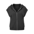 thumbnail image 7 of Kilaqueen Women's Short Sleeve Zip Up Hoodie, Lightweight Drawstring Hooded Sweatshirt Top with Pockets for Casual Summer Layering, 7 of 7