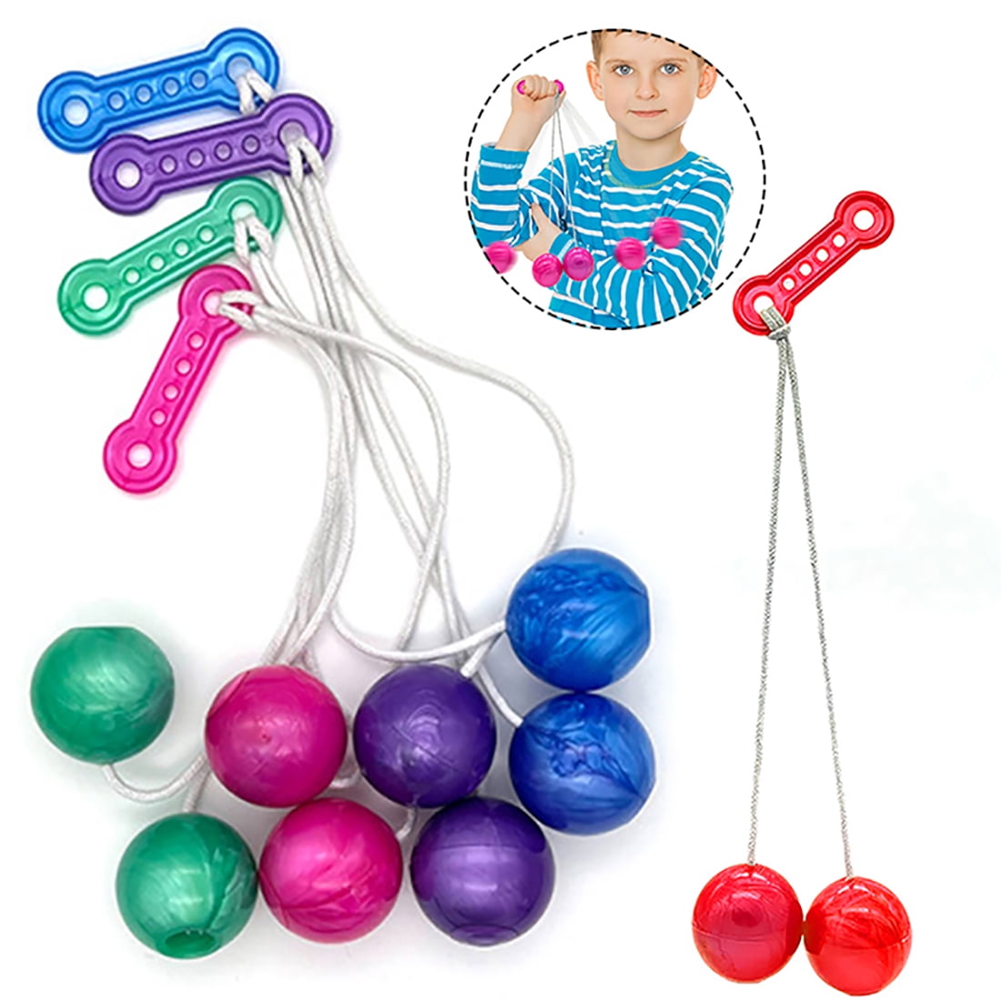 2 PACK Clacker Ball Set Assorted Clacker Balls on a String, Swinging