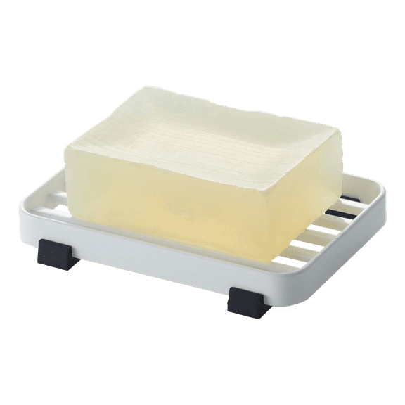 Yamazaki Home Slotted Soap Tray, White, Steel, Water Resistant, No Assembly