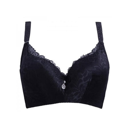 Scalloped Floral Underwire - VICOODA Womens Plus Size Lifting Plunge Bra Underwire Lace Floral Padded Brassiere Adjustable 80 85 90 95 D