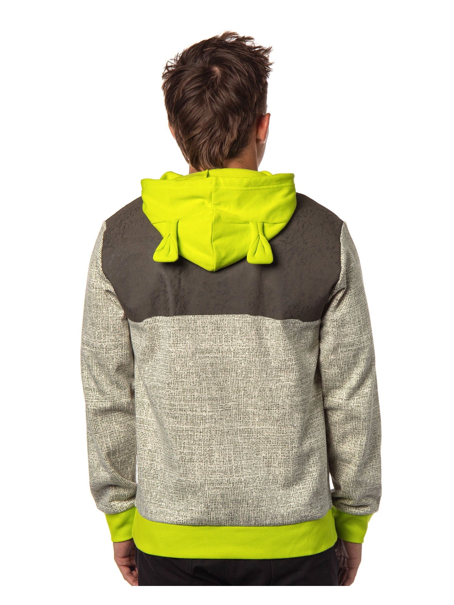 Shrek Costume Pullover Hoodie Sweatshirt With 3D Trumpet Ears On Hood