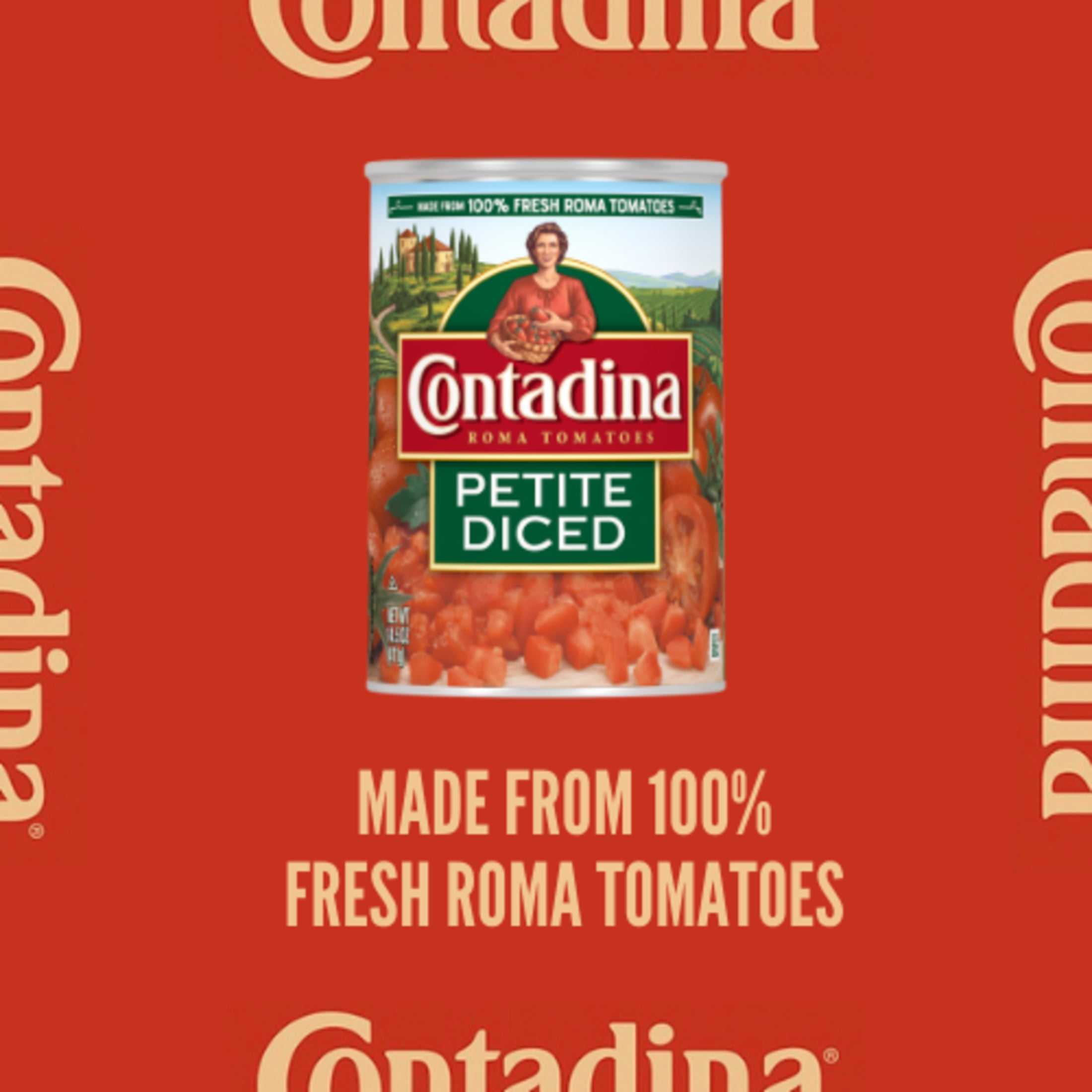 (2 pack) Contadina Petite Cut Diced Tomatoes, 14.5 oz Can