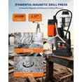 thumbnail image 2 of QinaQin 1650W Magnetic Drill - 1.57" Boring Diameter,Hold Force,Portable Drill with 10 Drill Bits,3 Twist Drills & Plastic Case,Orange, 2 of 7