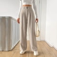 thumbnail image 5 of LWFFDAW Wide Leg Dress Pants for Women High Waist Baggy Slacks Pant Summer Lightweight Comfy Business Work Trousers with Pockets, 5 of 9