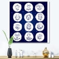 thumbnail image 2 of Zodiac Diagram & Signs On Blue 16 in x 16 in Painting Canvas Art Print, by Designart, 2 of 4