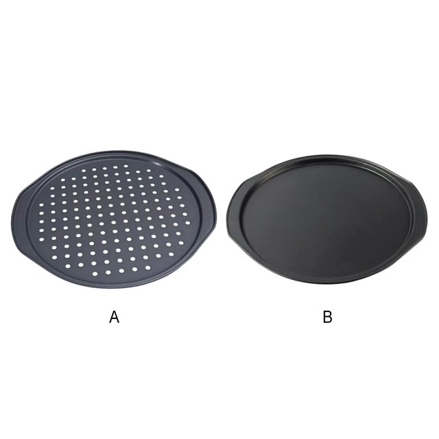 VONKY Plateau de Service à Pizza Ronde Polyvalent pour Pâtisseries à Pizza Résistant aux Rayures Plateau de Cuisson Rond Antiadhésif en Acier Inoxydable Sans Poinçonnage 1Set