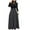 Black, variant on Utoimkio Women's Long Sleeve Floral Print Maxi Dress Casual Slim Fit Crewneck Long Dress for Women