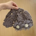 thumbnail image 6 of for Women Summer Flowers Lace Skullies Hat Knitted Hat Beret Cap Hollowed Out WINE RED, 6 of 8