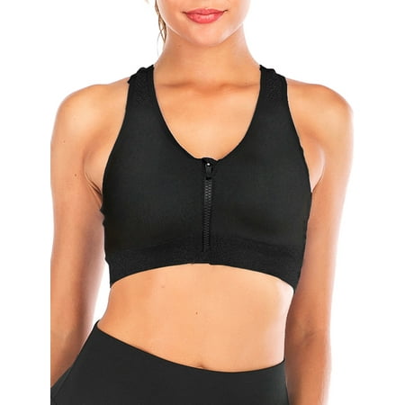 

FUTATA Women s Bra Bra Pad Vest With Front Zipper No Steel Rims Workout Sports Yoga Bra Camisole For Fitness Workout Running