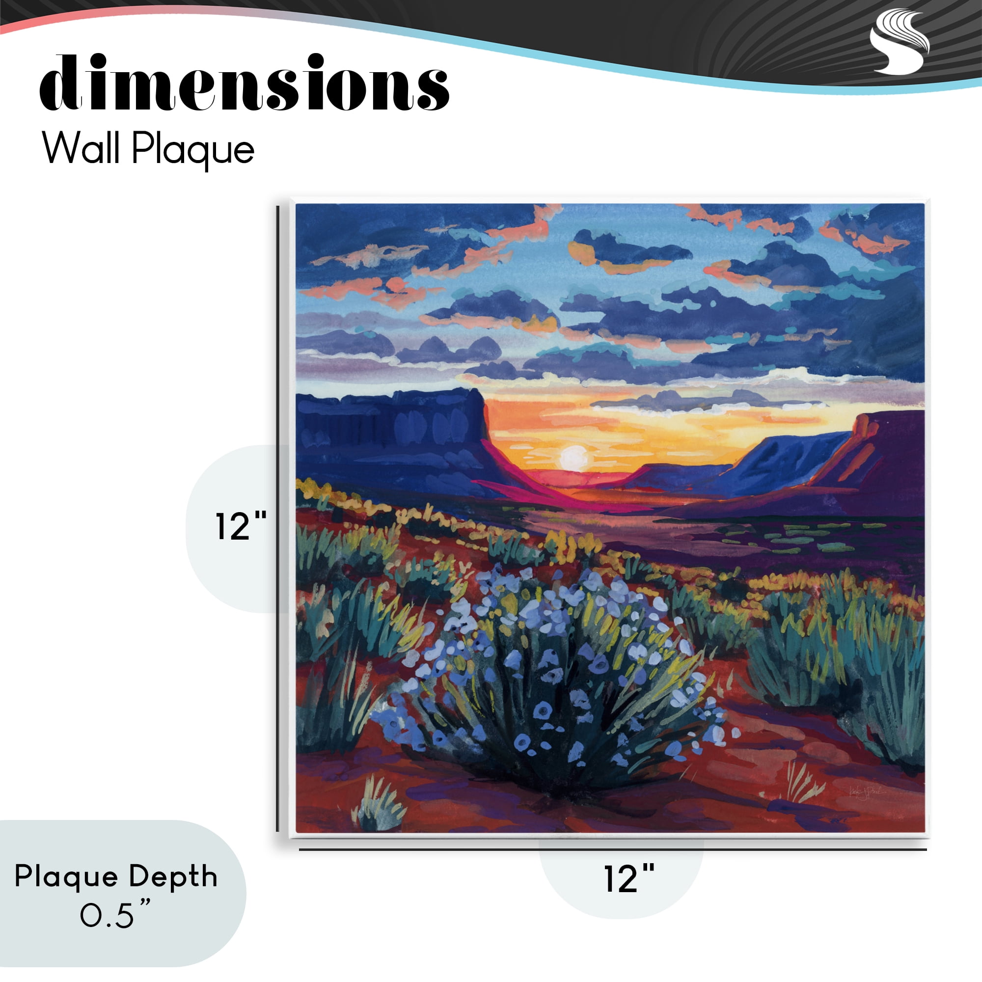 Stupell Industries Desert Sunset on Blooming Bush Wall Plaque Art, design by Kate Jarvik Birch