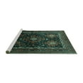 thumbnail image 2 of Ahgly Company Machine Washable Indoor Rectangle Persian Turquoise Blue Traditional Area Rugs, 2' x 5', 2 of 4