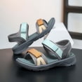 thumbnail image 5 of WEIGFI Infant Todder Girls Sandals Open Toe Patchwork Summer Fashion Outdoor Soft Sole Breathable Wear Comfort Casual Walking Adjustable Strap Funny Holiday Shoes,Navy,4.5-5 Years, 5 of 9