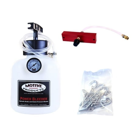 Motive Products 0130 Boat Trailer Power Bleeder 2-Quart Tank with Hose and Press-Fit Style Adapter, Compatible with Dexter, Triton, and Others