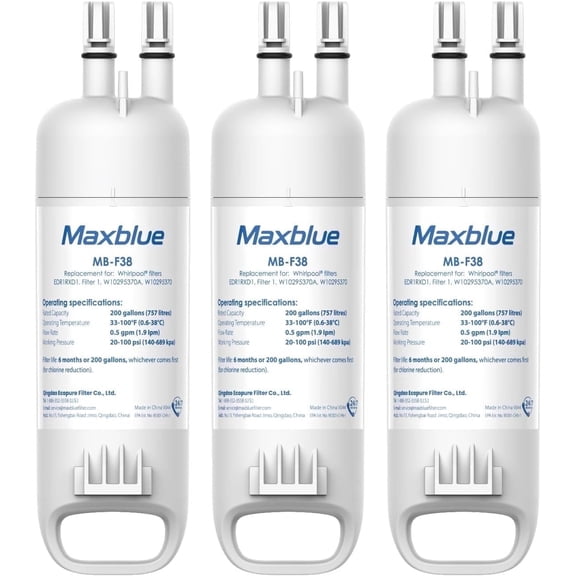 Maxblue EDR1RX D1 Refrigerator Water Filter, 3 Filters (Package May Vary)