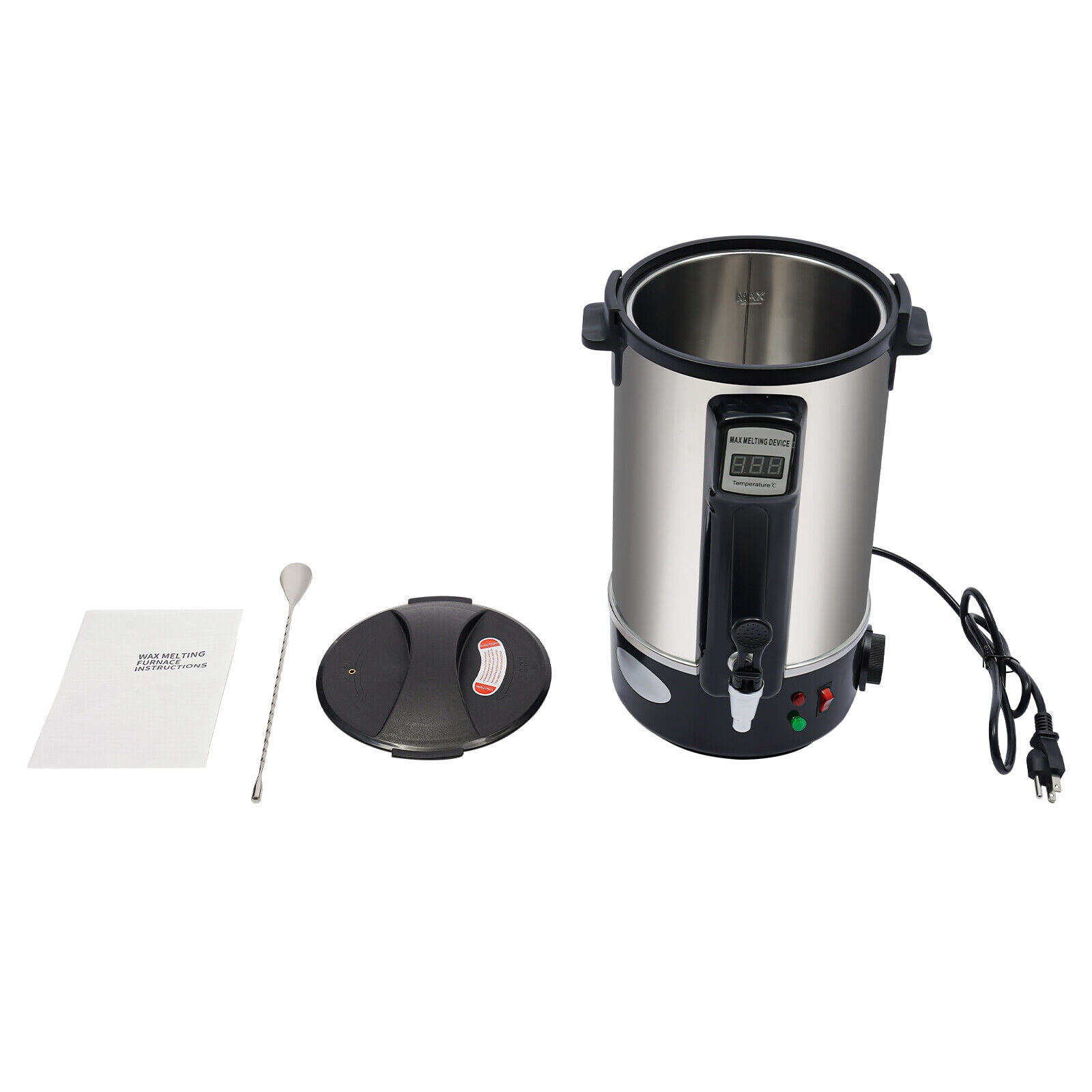 8L Wax Melting Pot with Digital Display Adjustable Temperature Fast Heating DIY Candle Making 1000W