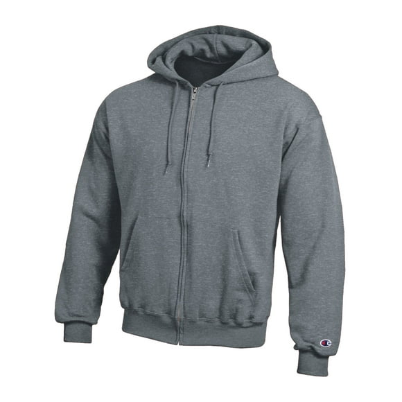 Champion Mens Double Dry Action Fleece Full Zip Hood, M, Charcoal Heather