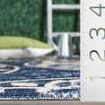 thumbnail image 4 of SAFAVIEH Courtyard Edmond Geometric Indoor/Outdoor Area Rug, Navy Blue/Beige, 5'1" x 7'6", 4 of 8