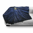 thumbnail image 3 of Nature Soft Flannel Fleece Throw Blanket, Full Moon Depiction in Woods Star Night Heavenly Lunar Treetops up Space Universe Art, Cozy Plush for Indoor and Outdoor Use, 70" x 90", Blue, by Ambesonne, 3 of 6