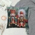 thumbnail image 2 of GOSMITH  Nutcracker Throw Pillow Cushion Cover Photo of Christmas Themed Cartoons with Clothes Hats and Mustaches Print, Zippered Double-Side Digital Print Decor, Green Red, 2 of 5