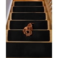thumbnail image 2 of Black Stair Treads Non Slip Runners Rugs, 4 Pcs Carpet for Stairs with Adhesive, Solid Color Farmhouse Black Stair Mats Pads Indoor Stair Treads for Wooden Steps 8"x30", 2 of 7