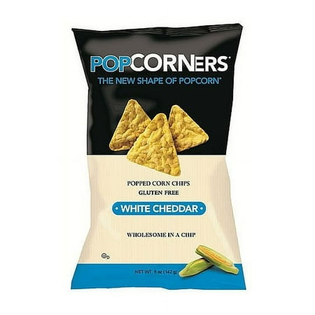 Popcorners Chips Popped Corn White Cheddar Snack Chips Large Bag 5 oz