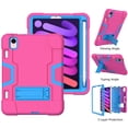 thumbnail image 2 of Dteck Case for iPad Mini 7 A17 Pro 2024 / iPad Mini 6 2021 8.3 Inch, Heavy Duty Silicone+PC Shockproof Rugged Protective Case Stand Cover for iPad Mini 7th/6th Generation 8.3",Rose+Blue, 2 of 6